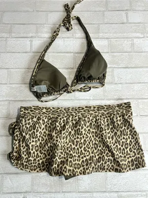 Tommy Bahama Leopard Print Halter Bikini Top and Skirt Swim Set - Size M/L thumbnail 5