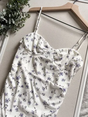 Princess Polly White Mini Slip Dress with Purple Floral Print Size 10 thumbnail 8
