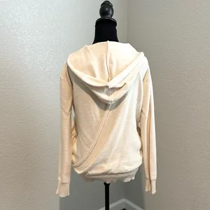 &merci Cream Hooded Sweater opens in back with side pockets thumbnail 4