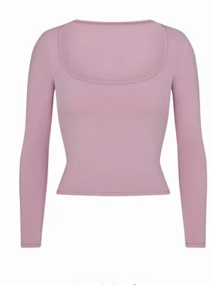 NWOT Skims cotton Jersey dusk long sleeve scoop neck top thumbnail 2