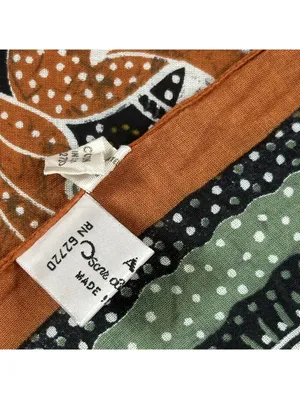 Vintage Accessory Street Oscar De La Renta Leaf Pattern Cotton Scarf thumbnail 9