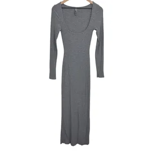 Skims Soft Lounge Long Sleeve Dress Maxi Gray Size Small thumbnail 2