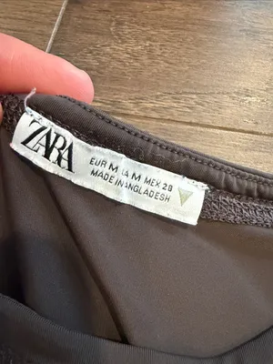 Zara Long Sleeve Crewneck Top in Brown Size Medium - C27-099 thumbnail 2