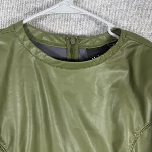 Adidas Ivy Park Size XL-1X Bodysuit Faux Leather Long Sleeve Wild Pine Green thumbnail 14