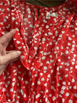Anthropologie Somerset Linen Edition Red Romper L thumbnail 8