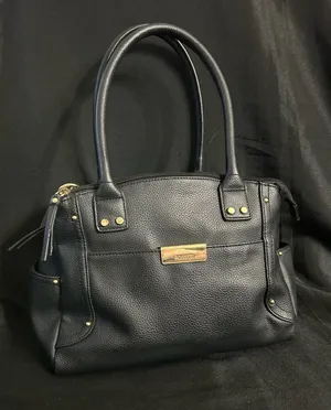 Rosetti Black & Gold Pebbled Faux Leather Satchel Handbag thumbnail 1
