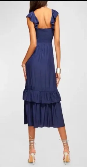 Ramy Brook Nelly Dress Midi MSRP $495 Size XXS Navy Blue Flowy Cocktail NWT thumbnail 12