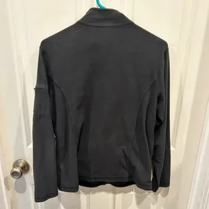 LL Bean Womens Black Full Zip Fleece Jacket Mock Neck Pockets Sz Medium Gorpcore thumbnail 3