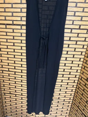 Victorias Secret Swim Black Long Sheer Tie Front Swim Cover Up Size Small thumbnail 4