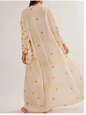 Free People One Size Laurel Canyon Kimono Golden Sand Duster Kimono thumbnail 2