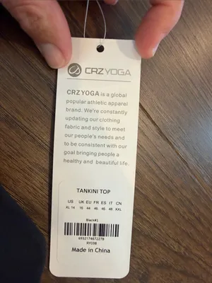 CRZ YOGA High Neck Racerback Tankini Top in Black XL/14 NWT - C29 thumbnail 3