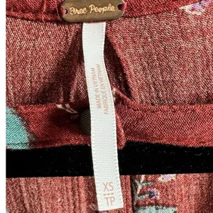 Free People Tree Swing Tunic Tank Mini Dress Crimson Floral Size XS Boho‎ thumbnail 3
