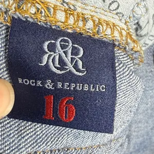 Rock & Republic Kasandra Bootcut Jeans Womens 16M Medium Wash Distressed R010315 thumbnail 4