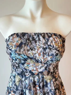 American Rag Camo Floral Abstract Strapless Dress thumbnail 2