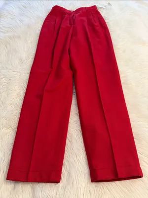 Liz Claiborne Red Women’s 100% Wool Dress Trousers - Classic Pleated Front thumbnail 7