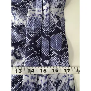 Topshop Python Snake Print Satin Crop Top Navy Mock Neck Long Sleeve Chic Blouse thumbnail 12