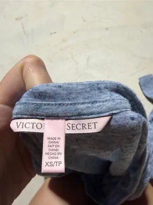 Victoria’s Secret Heather Blue Long-Sleeve pajama Top XS thumbnail 6