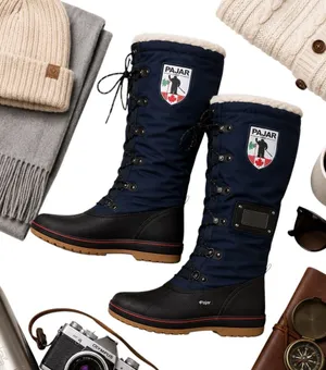 Pajar Canada Waterproof Fleece Lined Tall Winter Boots Navy Women’s 6–6.5 EUC thumbnail 1