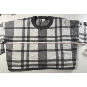Altar'd‎ State Plaid Cropped Sweater Grey White 90s Grunge Preppy Small EUC thumbnail 6