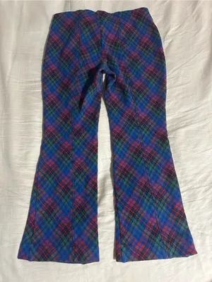 Maeve The Margot Kick-Flare Cropped Plaid Pants Size XS thumbnail 3