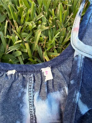 Free People Movement Tie Dye Cotton Romper Blue Pink Pockets Size Small thumbnail 5