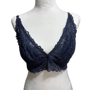 Aerie Lace‎ Bralette Womens L Navy Strappy Cage Back V-Neck Festival Layering thumbnail 1