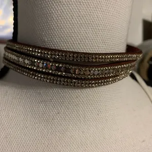 Paparazzi Redish Brown Rhinestone Wrap Bracelet thumbnail 2