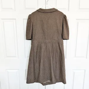 JessaKae x The Fox Group Houndstooth Wrap Dress Coat Puff Sleeve thumbnail 8