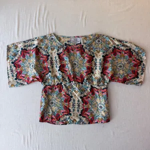 KAS New York Anthropologie Winterstar Mandala Print Blouse Women 6 Multi-Color thumbnail 6