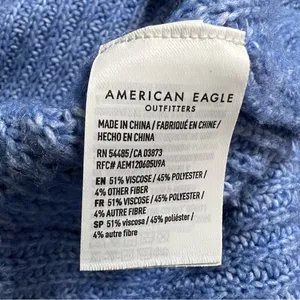 American Eagle AE Blue Oversized Dreamspun Long Sleeve Crew Neck Sweater Medium. thumbnail 5