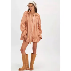 Free People Dainty Cottage Crochet 5 O'clock Tea Time Mini Dress Neutral Medium thumbnail 15