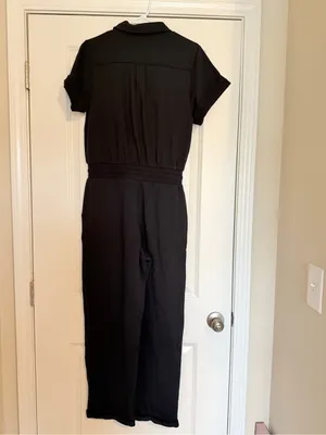 NWT Revolve 525 Distressed Wash Black Cotton Utility Jumpsuit Size Small thumbnail 9