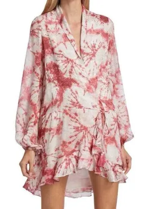 Rococo Sand Ava Rosewood Tie Dye Print Faux Wrap thumbnail 1