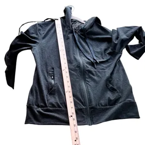 Quince Womens Heathered Teal Full Zip Performance Hoodie Jacket Size Medium‎ thumbnail 10