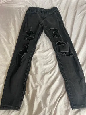 next level stretch black ripped curvy hi rise jegging thumbnail 2