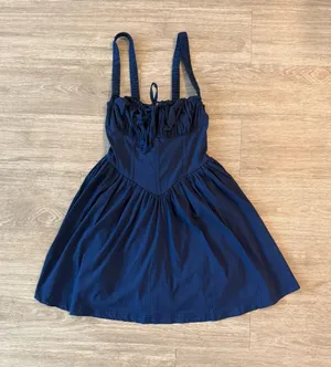 NWOT Iris Navy Blue Corset Fit & Flare Mini Dress – Size Small thumbnail 1