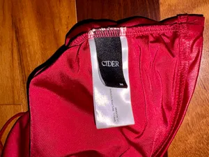 Cider Burgundy Pleather Red Halter Top thumbnail 3
