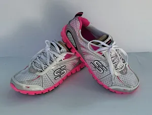 Skechers White and Hot Pink Women's Running Shoes thumbnail 1