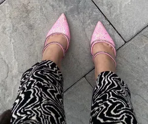 International Concepts Sparkly Pink Pointy Heels Rhinestones Barbie birthday heels Valentine’s Day shabby chic thumbnail 1