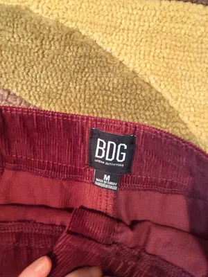 NWT BDG Urban Outfitters Maroon Corduroy Mini Skirt High Waisted Size Medium thumbnail 4