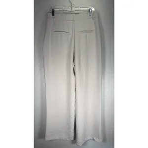 Abercrombie & Fitch Wide Leg Long Trouser Casual Pants Sz 14 High Rise Cream thumbnail 7