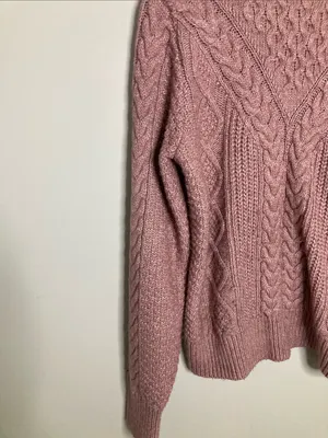 Abercrombie & Fitch Rose Cable Knit Turtleneck Sweater thumbnail 3