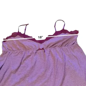 Old Navy Intimates Camisole‎ Large Purple Stripe Lace Trim Sleep Lounge Y2K Soft thumbnail 6