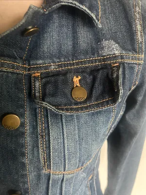 GAP 1969 Distressed Denim Jacket Size XS thumbnail 7