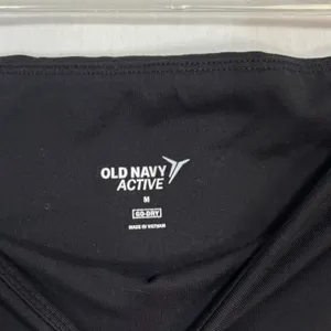 Old Navy Go-Dry Active Ankle Leggings Women M Black Ribbed Panel High Waist Yoga thumbnail 5
