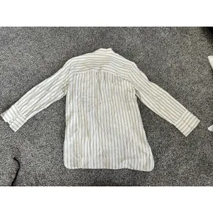 Zara Tan striped button-up long sleeve shirt M thumbnail 10