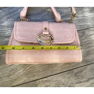 Juicy Couture | Blush Pink Heart Charm Shoulder Bag with Logo Print thumbnail 4