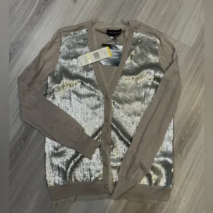 Jones New‎ York Gray Sequin Cardigan Sweater thumbnail 2