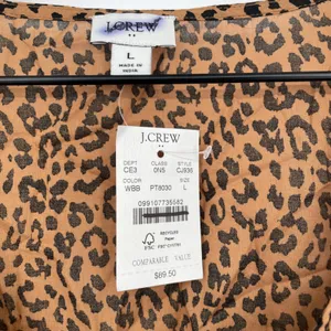 J Crew‎ Sleeveless Leopard Print Tie Front Tunic Top Women Size L thumbnail 4