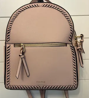 Calpak Blush Pink Faux Leather Backpack Strappy‎ Stitch Detail Gold Hardware NEW thumbnail 1